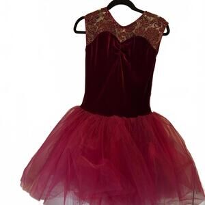 Revolution Dance Costume Elegant Burgundy. Adult Large